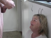 Preview 3 of Master Piss and cum at the same time on defenseless MILF slut