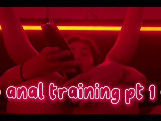 anal training, toys, solo female, smoking
