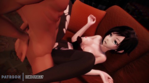 RWBY - Ruby Rose Fucked On The Sofa [4K UNCENSORED HENTAI MMD]