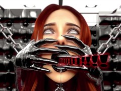 Black Widow in Hardcore Metal Bondage and Latex 3D BDSM Animation