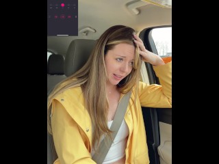Thankful for my Raincoat Cuz my Pussy is POURING! Rainy Day Starbucks Drive thru with my LUSH!!