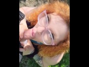 Preview 2 of POV : Blowjob in the Woods, good girl takes daddy anywhere.