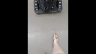 Walking in Walmart, foot fetish