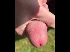 7” Cock Pisses and Cums in the Woods.