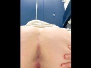 Preview 2 of I Just Got My Period While At Work Today, Tampon Insertion, Removal & Menstrual Pissing Compilation