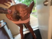 Preview 4 of Anal slut next door came over for some salt but got fuck in the rain