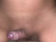 Preview 2 of I got very horny to rub and fuck my cute little pussy slowly - creampie