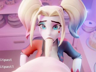 animated, harley quinn, cartoon, sucking dick