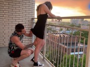 Preview 1 of HOT SEX ON THE BALCONY _ Sweetie Ray _ Top 2023