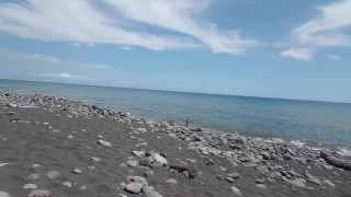 2Da Parte Sola En La Playa Con Slip Transparente Dos Extraños A Mi Lado