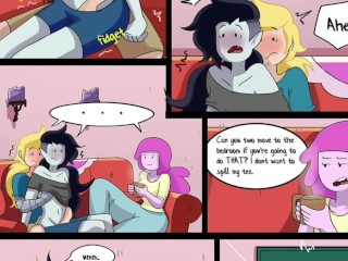 Adult Finn trio with marceline and princes