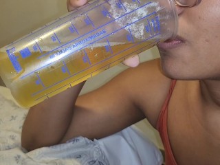 My Small Dog Drinking all Yellow Piss II 06/07/2023