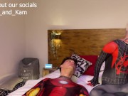 Preview 1 of Cute Cosplay Spiderman gets fucked by Iron Man's big dick
