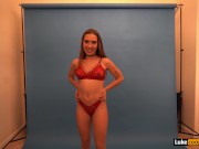 Preview 1 of Photographer Gets Lucky Fucking Hot Lingerie Model Bailey Base