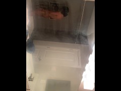 Taking a shower from work
