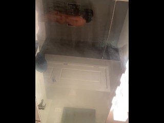 Taking a shower from work