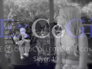 ExCoGi - Hot Babe Skyler Gets Creampied In Her First Porno! screenshot number 0