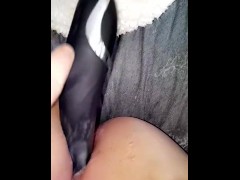 Creamy pussy gets good fucking with toy