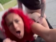 Preview 3 of Slutty Teen Gets Fucked in Public and Condom gets Ripped Off