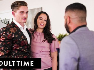 ADULT TIME - Bisexual Boss gives Naughty Assistant a Facial with her BF's Help! MMF THREESOME!