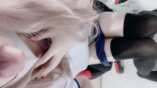 Japanese sissy ejaculate in mouth and drink it♡♡【女装 男の娘 femboy crossdresser cosplay moaning】