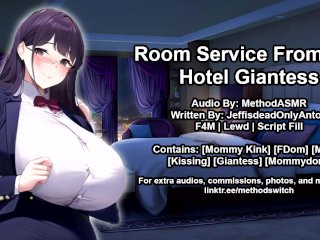 hotel room service, giantess, good boy, romantic