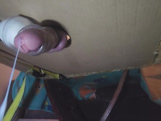 Huge Orgasm from Hitachi Wand with Milking Table