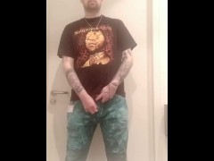 Perv wanker drinking his own pee in public restroom - Screenshot 3 of 16 - Piss In Mouth
