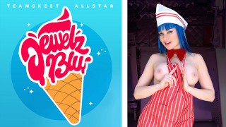 Великолепная Jewelz Blu дает секс-интервью и трахает член ради мороженого в жаркий день - TeamSkeet