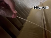 Preview 4 of Tattooed BBC Pissing on Wall and Floor in Abandon Building Big Black Cock Piss