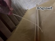 Preview 6 of Tattooed BBC Pissing on Wall and Floor in Abandon Building Big Black Cock Piss