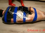 Preview 4 of Latex mistress and her mummification slave