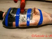 Preview 5 of Latex mistress and her mummification slave