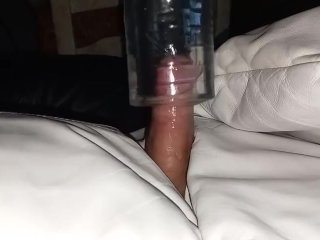 milking cock, masturbation, pillow, old young