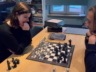 point of view, chess, sloppy blowjob, rough blowjob