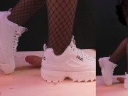 Preview 2 of Fila Disruptor Shoejob, Cock Trample and Stomp with TamyStarly