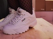 Preview 3 of Fila Disruptor Shoejob, Cock Trample and Stomp with TamyStarly