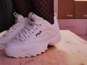 Preview 4 of Fila Disruptor Shoejob, Cock Trample and Stomp with TamyStarly