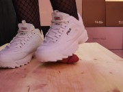 Preview 5 of Fila Disruptor Shoejob, Cock Trample and Stomp with TamyStarly