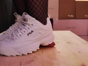 Preview 6 of Fila Disruptor Shoejob, Cock Trample and Stomp with TamyStarly