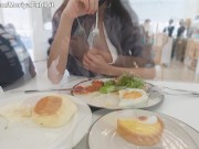 Preview 3 of Teaser - Eating Fluffy Pancakes while Revealing my Pancake 🥞 - Moriya Exhibit