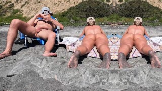 Pink Pussy And Big Dick Observing The Nude Beach Voyeur's Dream