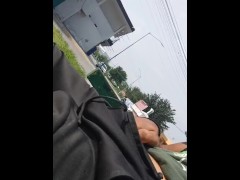 Escuchando La Radio Mientras Espero El Autobus, Masturbandome En Publico En Una Banca Del Parque 🤤 - Screenshot 15 of 16 - Small Cock