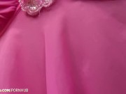 Preview 2 of Dark-haired ladyboy in pink nightie shows off her small cock and shaved ass