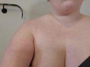Preview 5 of BUSTY BBW GIVES SLOPPY BLOW JOB WITH DILDO POV