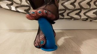 Footjob dildo