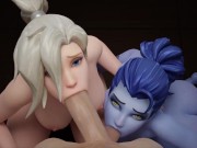 Preview 5 of Mercy And Widowmaker Tag Teaming Your Big Dick
