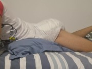 Preview 6 of ABDL DIaper Boy Jerking Off while Humping a Pillow