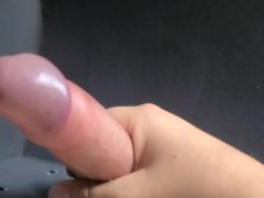 moaning with pleasure while massaging my cock