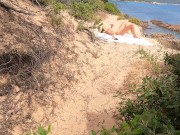 Preview 1 of AT THE BEACH a stranger surprises me I jerk him off no penetration his wife arrives nice cock